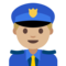 Police Officer - Medium Light emoji on Google